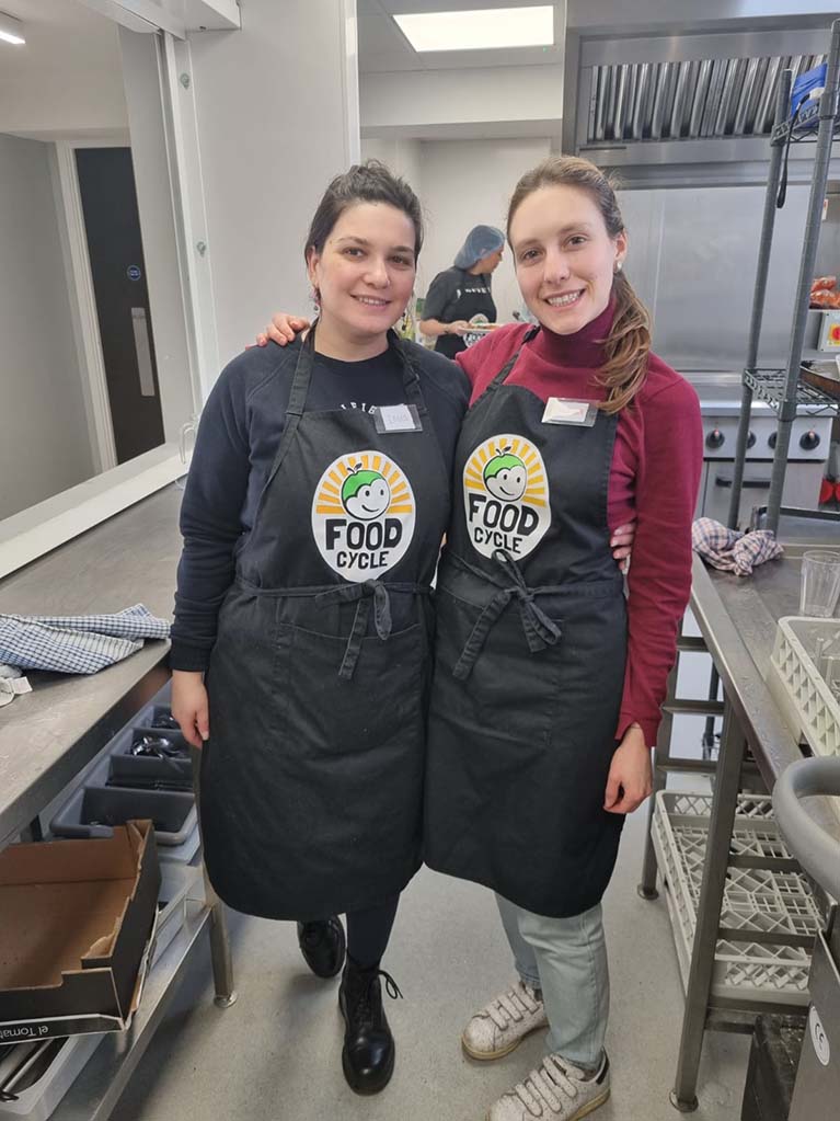 Impact Lead Cristina and Policy & Research Officer Ioana volunteered for the FoodCycle project, which prepares meals every Friday at the Woolwich Common Community Centre.