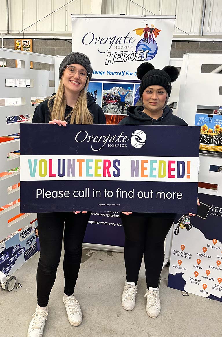 Autumn and Shamim, Housing Team volunteered at the donation centre for Overgate Hospice