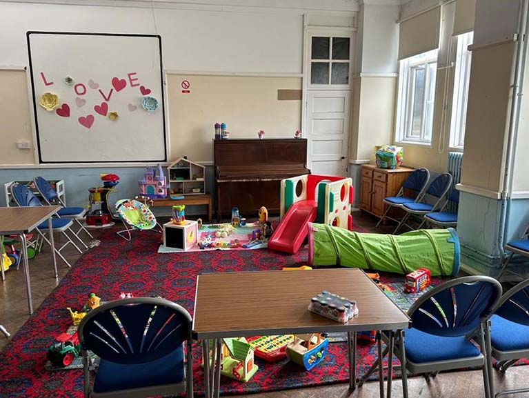 Giannina went to Wesley church-run toddlers' playgroup in Leigh on Sea,
                            offering support for new mothers and little ones.