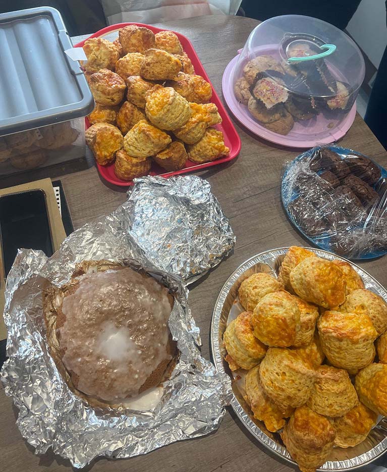 Residents and staff of Lindisfarne Court Care Home were joined by colleagues from Finance and IT on Do Good Day as they baked food to donate to the Kings Church Foodbank in Darlington