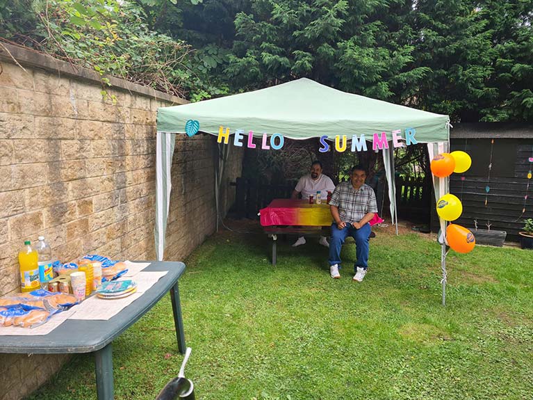 Everyone at Bedes Close had a BBQ party with lots of food and music!