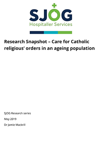 Care for Catholic religious orders in an ageing population - Research Document