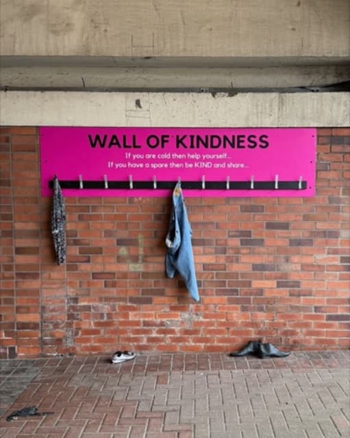 For the second year in a row, Karen and Chantelle collected warm coats, hats, gloves and scarves to donate to the Wall of Kindness in Middlesbrough.