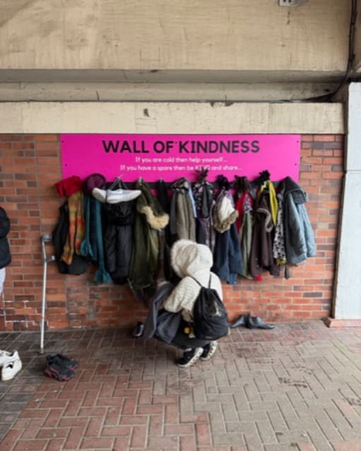 For the second year in a row, Karen and Chantelle collected warm coats, hats, gloves and scarves to donate to the Wall of Kindness in Middlesbrough.