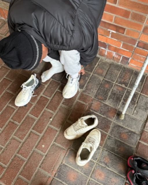 While we were there, more people came to look through the clothes.