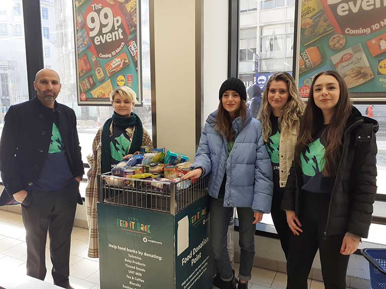 The Liverpool SJOG team went to the local Lidl, bought food and donated it to the supermarket’s donation box, which will be distributed to local food banks.