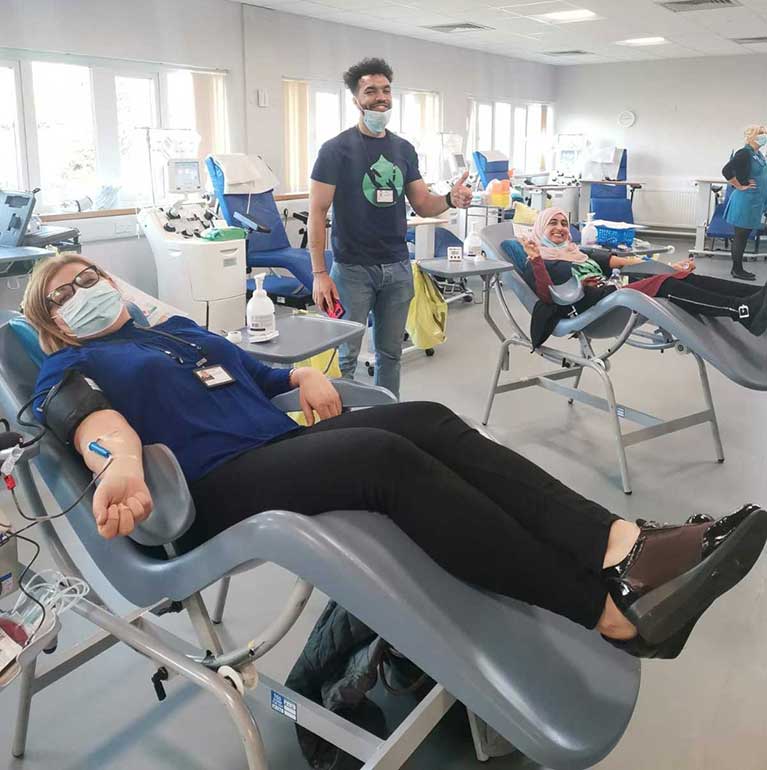 The Regents House team donated blood to the NHS in Newcastle. Two clients from the service also donated blood.