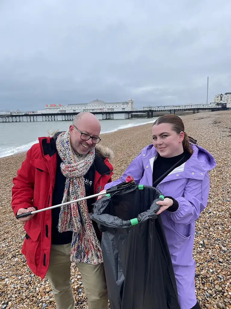 The team at Ceuta House spent their day litter picking at Brighton beach.