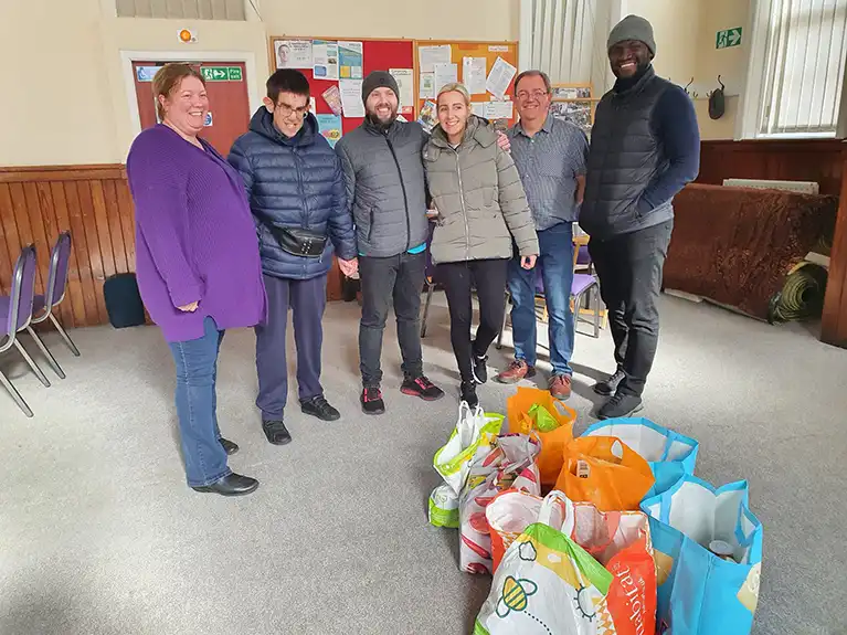 The residents and staff at The Old Vicarage collected and donated items to a local food bank in need.