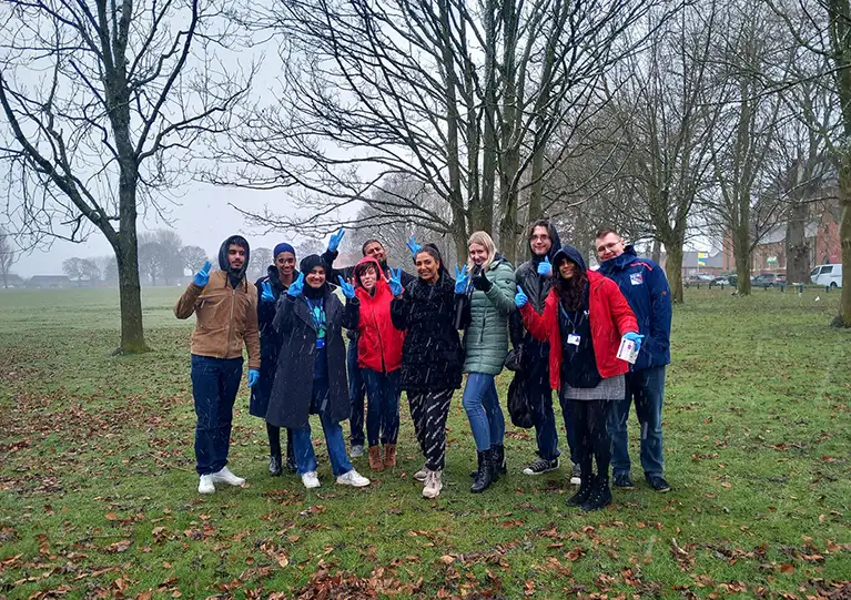 Carmona House, Birmingham the team wanted to contribute to their local community by litter picking in
                            the local park.