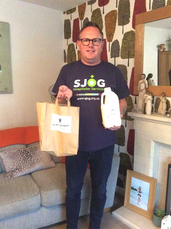 Brentwood - A Group Hug for Steven Allinson who was the recipient of a goody bag