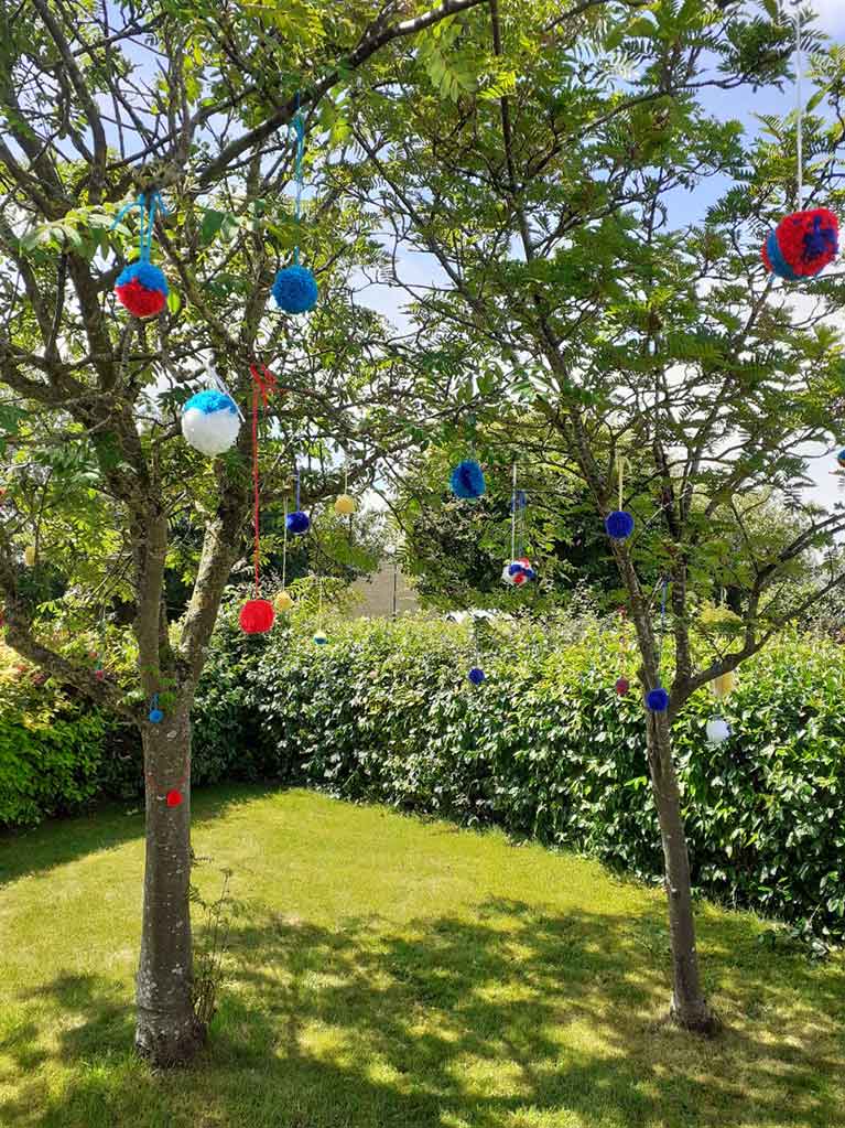 We have decided to decorate the garden area and have a colourful pom pom tree to lift everyone’s spirits
