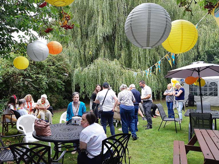 In Catterick they decorated the garden with lanterns, bunting and balloons.