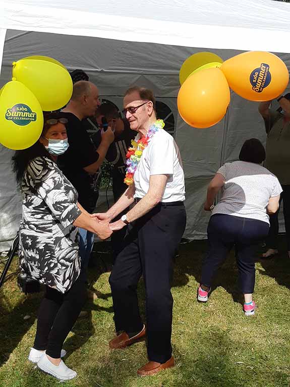 In Catterick they decorated the garden with lanterns, bunting and balloons.