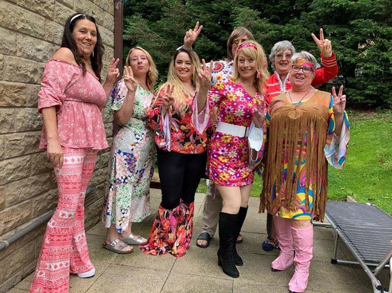Everyone in our Bradford supported living services got together for one big 60's themed party