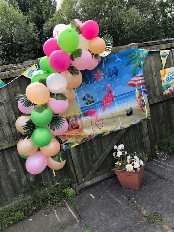 Dalby View had a tropical themed party with inflatable toys, Hawaiian necklaces, some very fetching glasses and even a DJ!