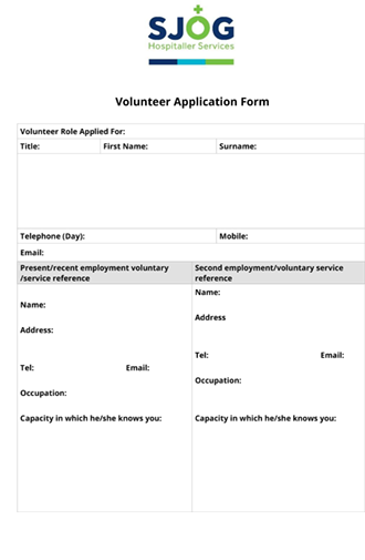 Volunteer application form